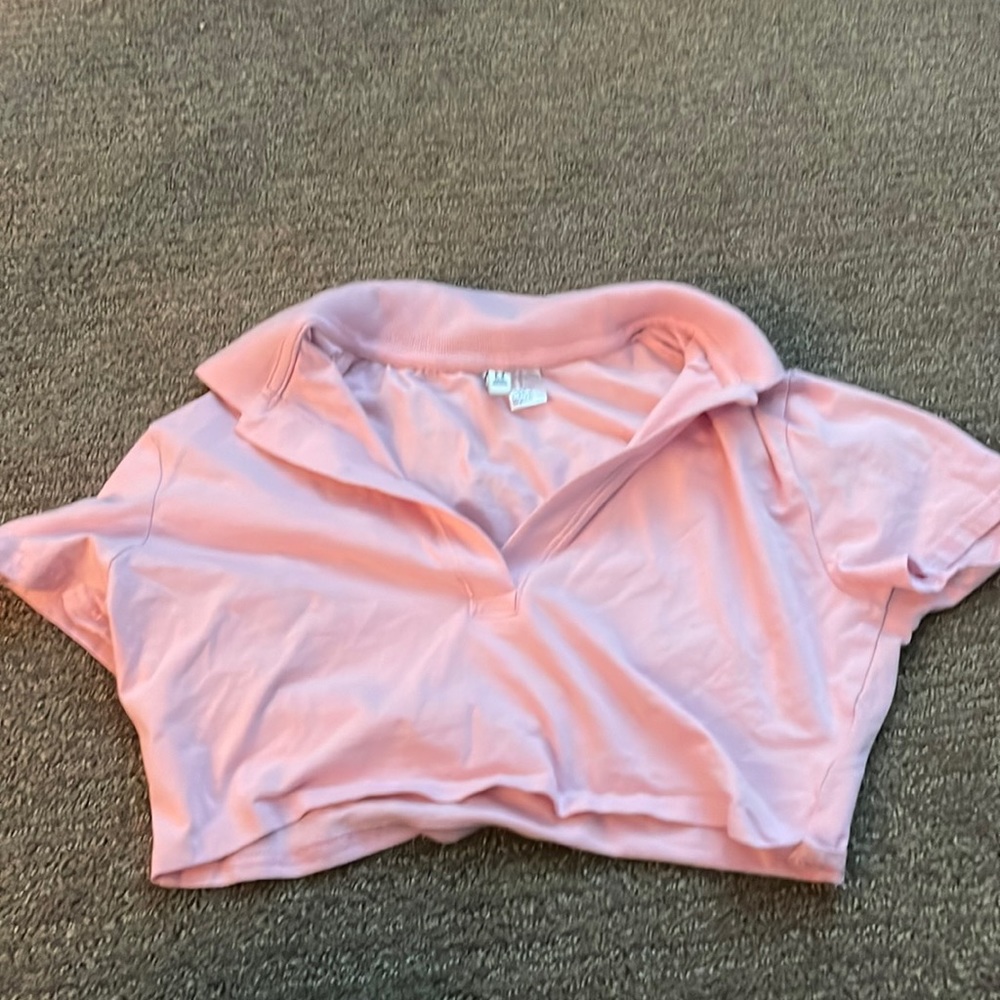 Pink colored crop top